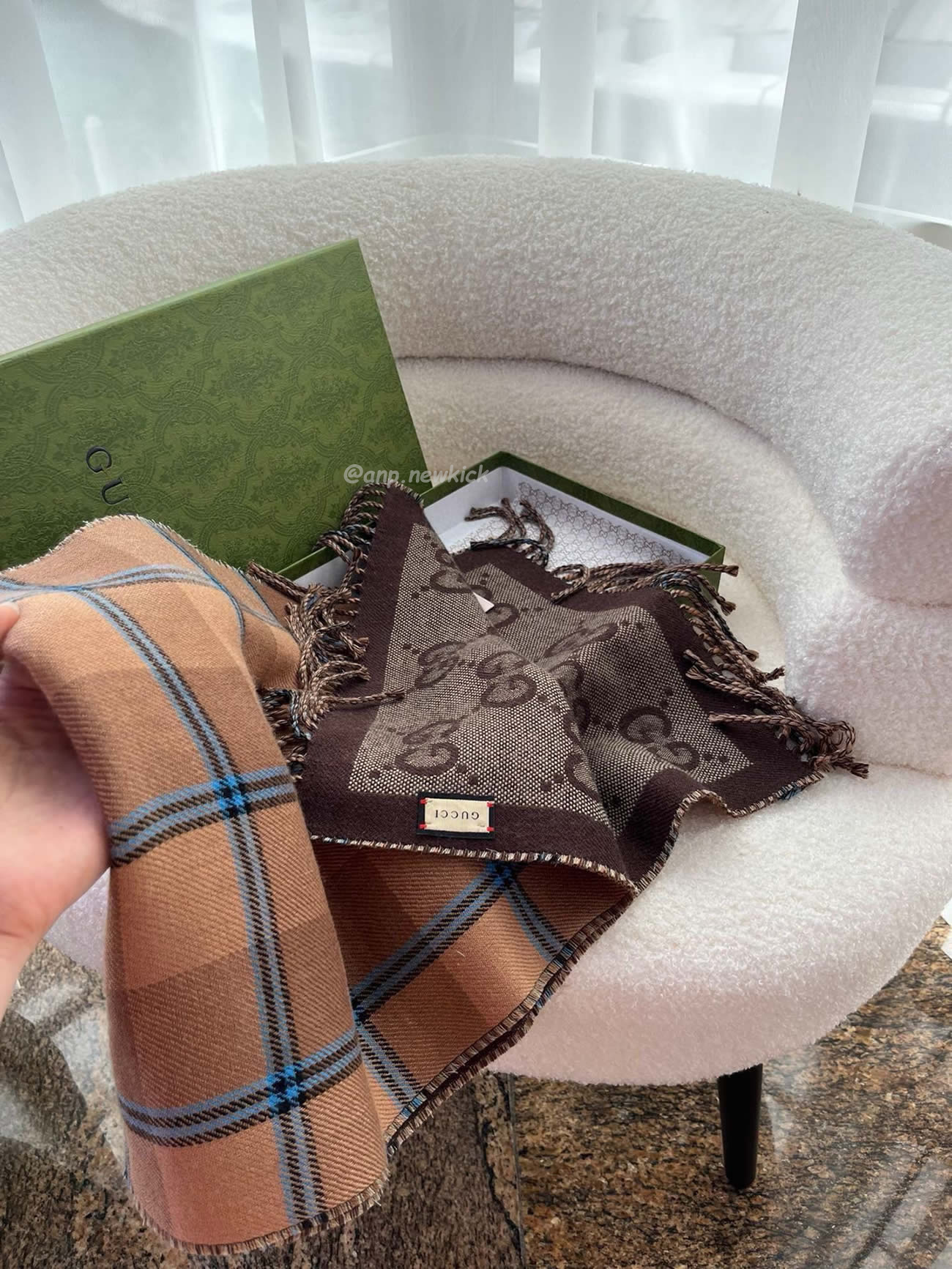 Gucci Gg Reversible Check Scarf 45x170cm (5) - www.newkick.vip